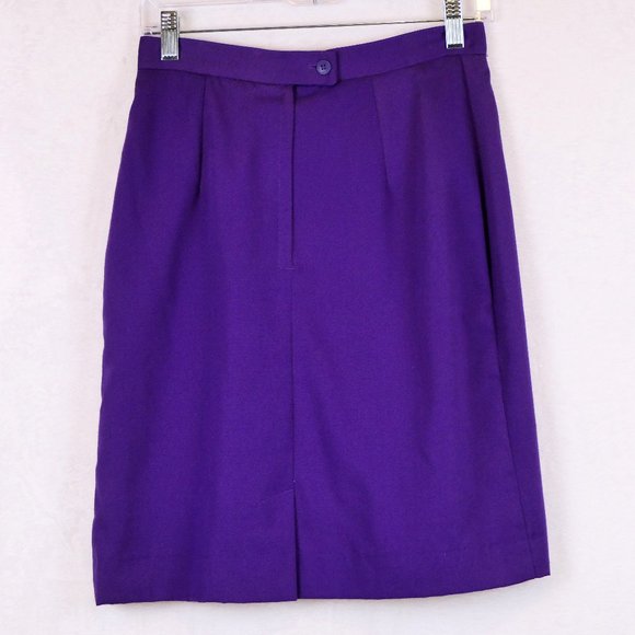 Purple Pencil Skirt Adolfo International Women's Size 8 Poly Rayon - Picture 2 of 6
